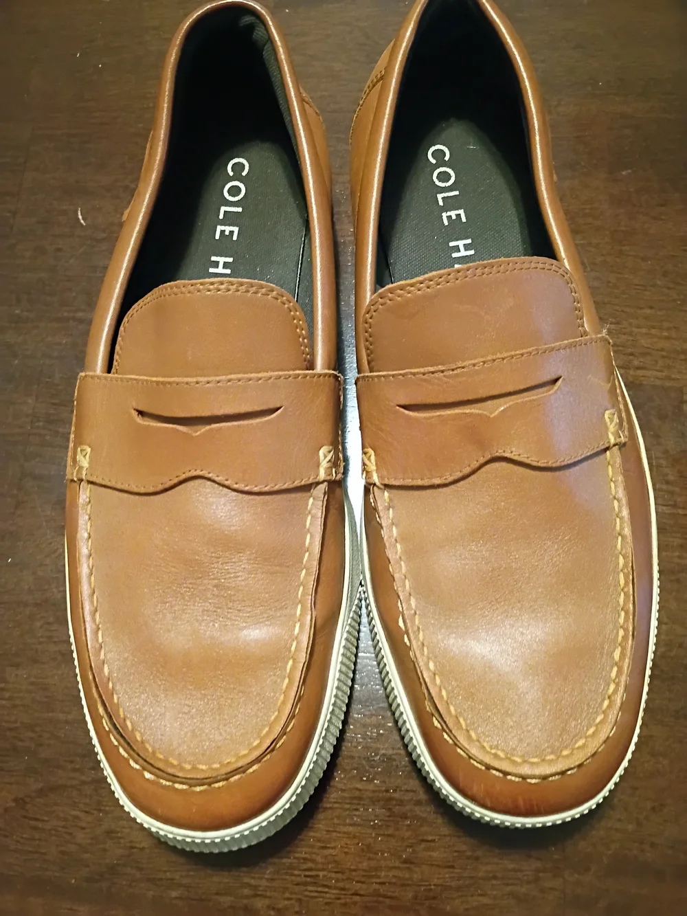 Cole Haan Tan Leather Penny Loafers Size 12